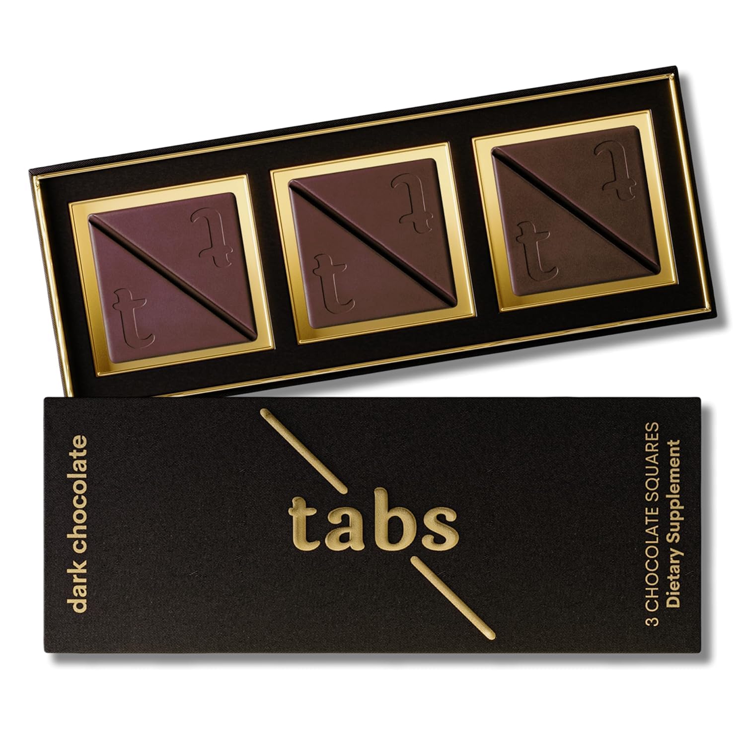 Tabs Chocolate Squares for Couples (1 Box) - Dark Chocolate Bar to Improve Mood - Vegetarian, Gluten-Free for Men & Women Mingle