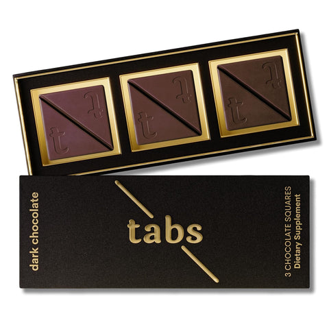 Tabs Chocolate Squares for Couples (1 Box) - Dark Chocolate Bar to Improve Mood - Vegetarian, Gluten-Free for Men & Women Mingle
