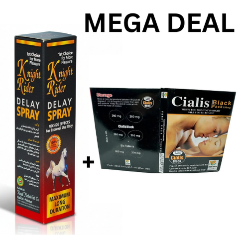 Pack Of 2 Cialis Black UK(200 Mg) Pack Of 6 + Knight Rider Spray Mingle