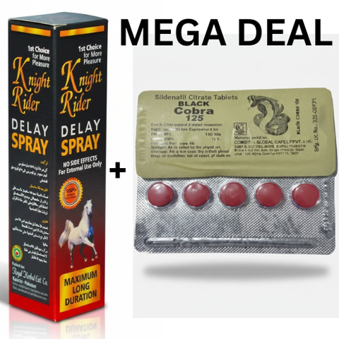Mega Deal – Black Cobra 125mg (5 Tablets) + Knight Rider Spray Combo Mingle