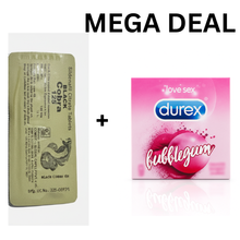 Pack Of 2  Black Cobra 125mg 5'STablets + Durex Red Chewing Gum Mingle