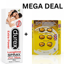 Pack Of 2  Cialis 6 Yellow Tablets Pack For Men 20mg + Durex Extra Power Long Time Spray For Men Mingle