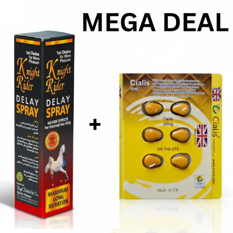 Pack Of 2 Cialis 6 Yellow Tablets Pack For Men 20mg + Knight Rider Mens Timing Mingle